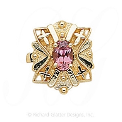 GS244 PT - 14 Karat Gold Pink Tourmaline Slide 